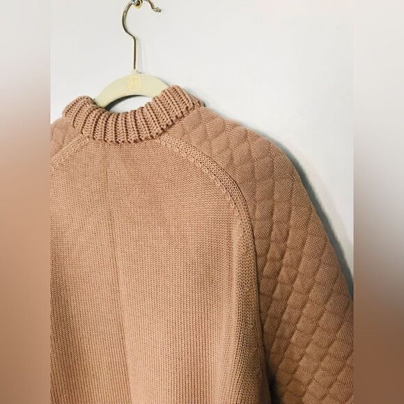 Salvatore Ferragamo | women’s chunky knit tan pullover sweater | size XL - Picture 5 of 6